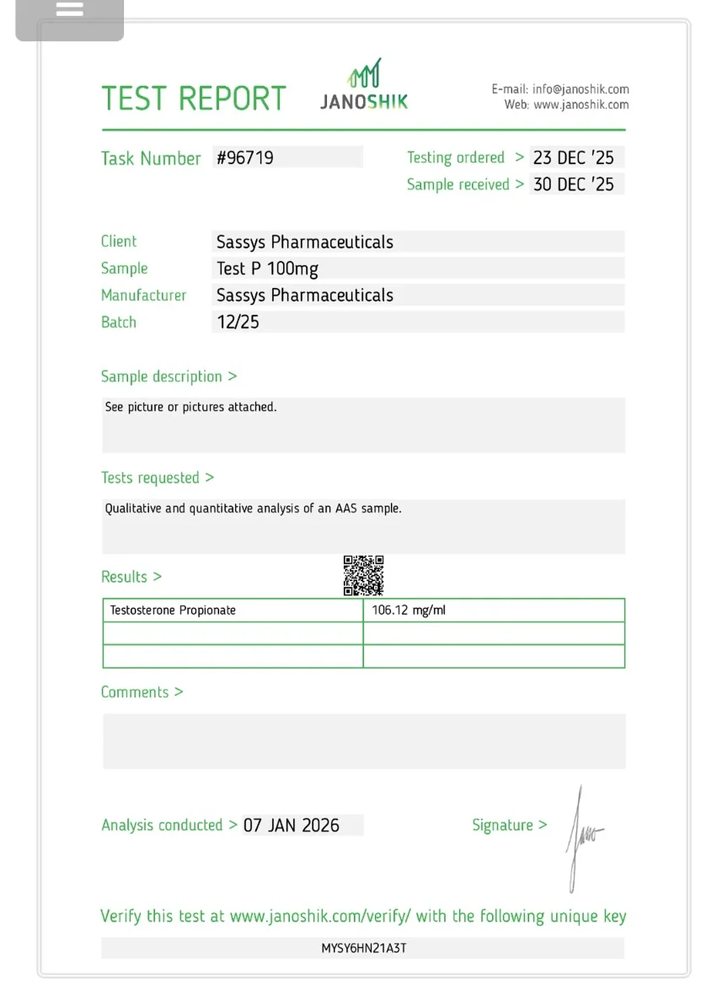 Test P 100mg/ml
