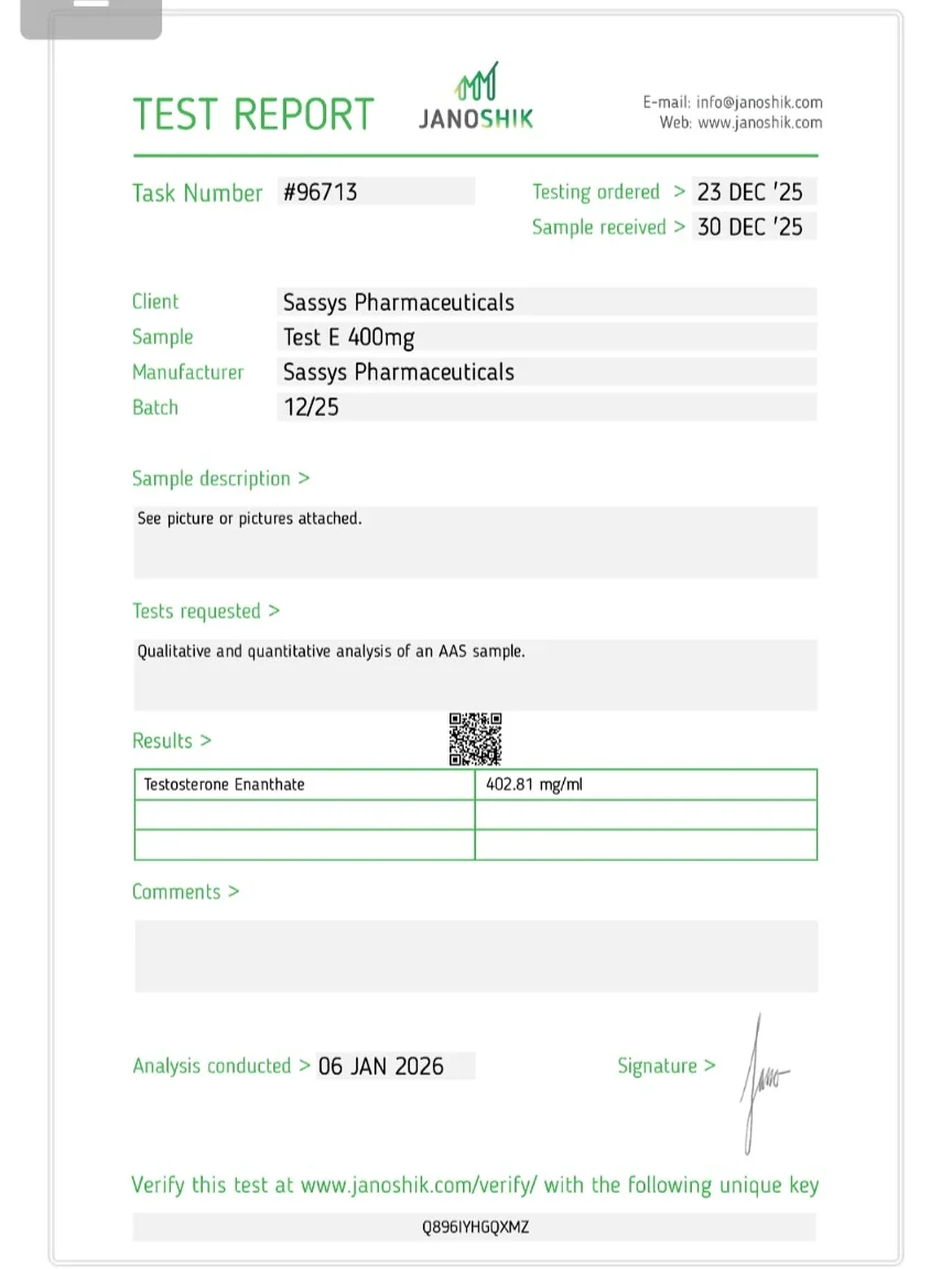 Test E 400mg/ml