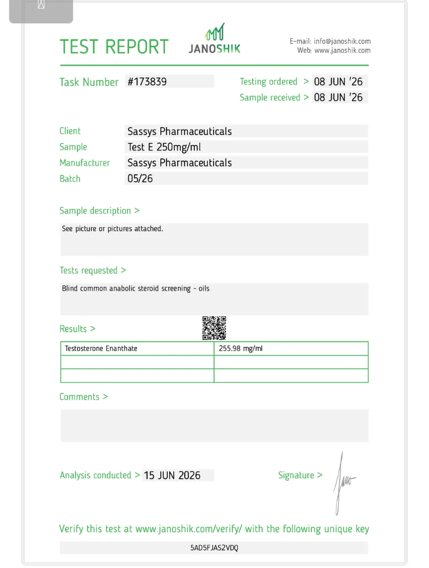 Test E 250mg/ml